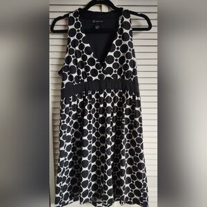 INC International Concepts Black and White Circle Print Dress